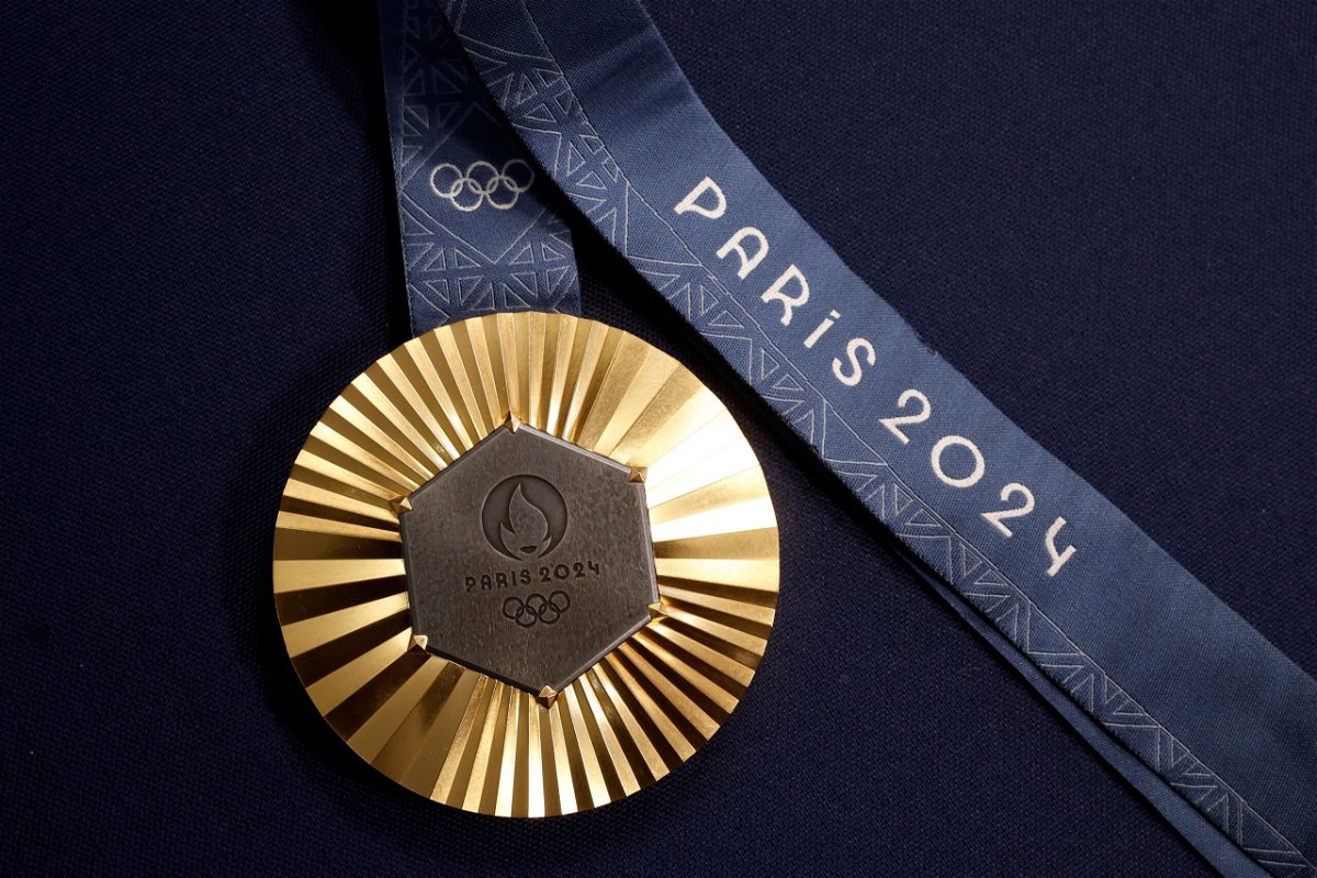 <i>Benoit Tessier/Reuters via CNN Newsource</i><br/>A preview of the gold medal which will be given out to winners at the Paris 2024 Olympic Games.