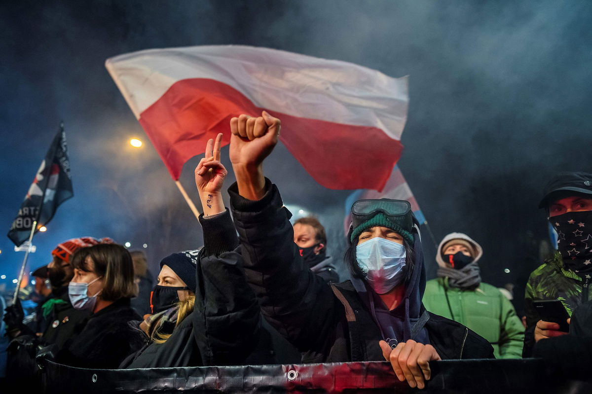 <i>Wojtek Radwanski/AFP/Getty Images via CNN Newsource</i><br/>Protests against Poland's virtual abortion ban have been widespread since 2020.