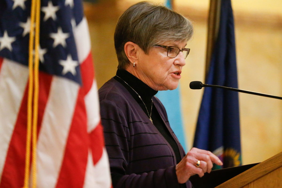 <i>Evert Nelson/The Topeka Capital-Journal/USA Today Network via CNN Newsource</i><br/>Kansas Democratic Gov. Laura Kelly