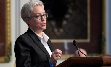 Oregon Gov. Tina Kotek speaks during a signing ceremony in Washington on February 23. Kotek signed legislation on April 1 re-criminalizing the possession of certain drugs