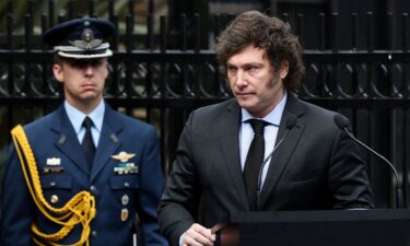 Argentina’s President Javier Milei has said his government is committed to establishing a “roadmap” towards Argentine sovereignty of the British-ruled Falkland Islands. Milei is pictured attending a ceremony in Buenos Aires to honor those killed in the 1982 war between Britain and Argentina over the Falkland Islands on April 2.