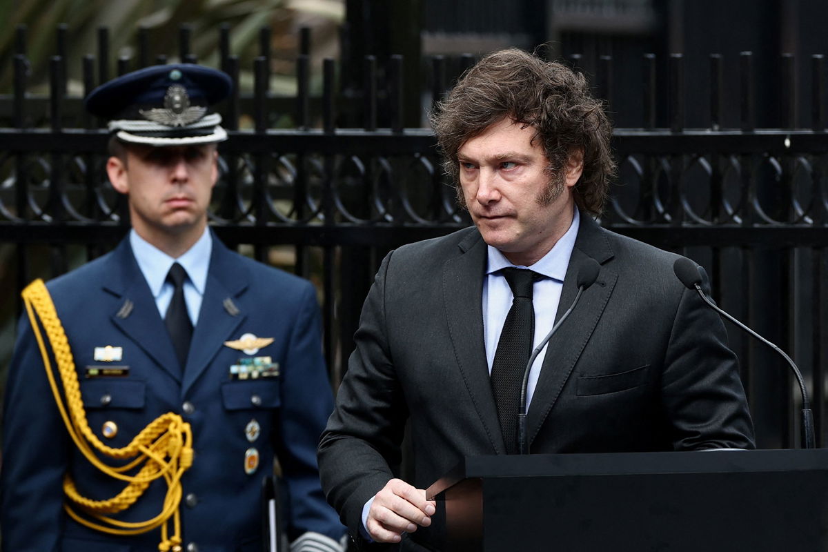 <i>Agustin Marcarian/Reuters via CNN Newsource</i><br/>Argentina’s President Javier Milei has said his government is committed to establishing a “roadmap” towards Argentine sovereignty of the British-ruled Falkland Islands. Milei is pictured attending a ceremony in Buenos Aires to honor those killed in the 1982 war between Britain and Argentina over the Falkland Islands on April 2.