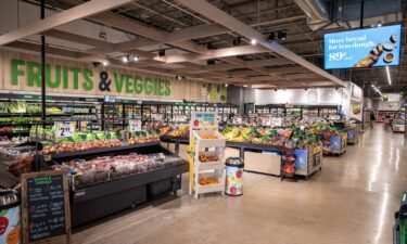 Amazon is walking back its “Just Walk Out” technology at its grocery stores. The fruit and vegetable section of an Amazon Fresh grocery store is pictured in Schaumburg