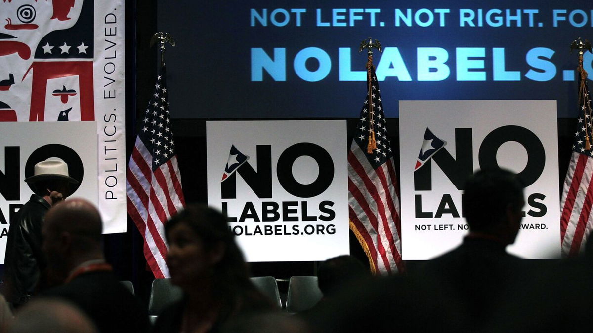 <i>Spencer Platt/Getty Images via CNN Newsource</i><br/>The centrist group No Labels is abandoning plans to form a third-party presidential unity ticket for this year’s election. People attend the launch of the political group No Labels in New York City on December 2010.