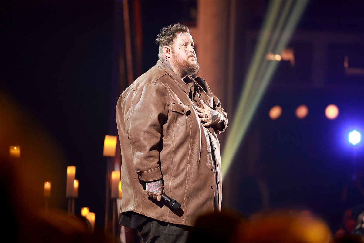 <i>Matt Winkelmeyer/Getty Images for iHeartRadio via CNN Newsource</i><br/>Jelly Roll performs onstage during the 2024 iHeartRadio Music Awards on April 1.