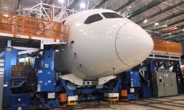 Boeing 787 Dreamliners are pictured at the aviation company's North Charleston