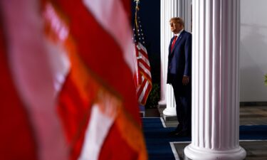 Former U.S. President Donald Trump prepares to speak at the Trump National Golf Club on June 13