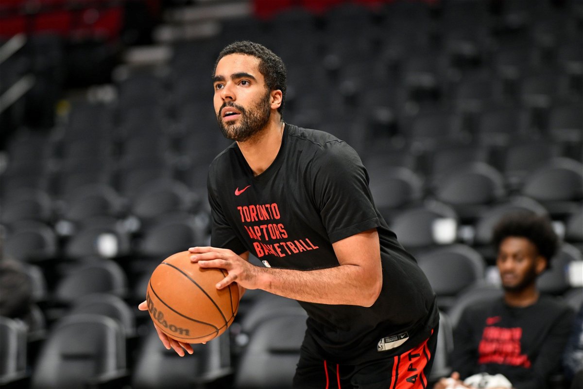<i>Alika Jenner/Getty Images via CNN Newsource</i><br/>Jontay Porter warms up before a Toronto Raptors game against the Portland Trail Blazers on March 9. The Toronto Raptors player is banned from the league for violating gaming rules.