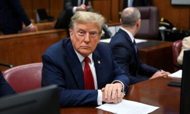 Former President Donald Trump at Manhattan Criminal Court in New York City