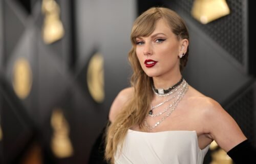 Taylor Swift at the 2024 Grammy Awards in Los Angeles.