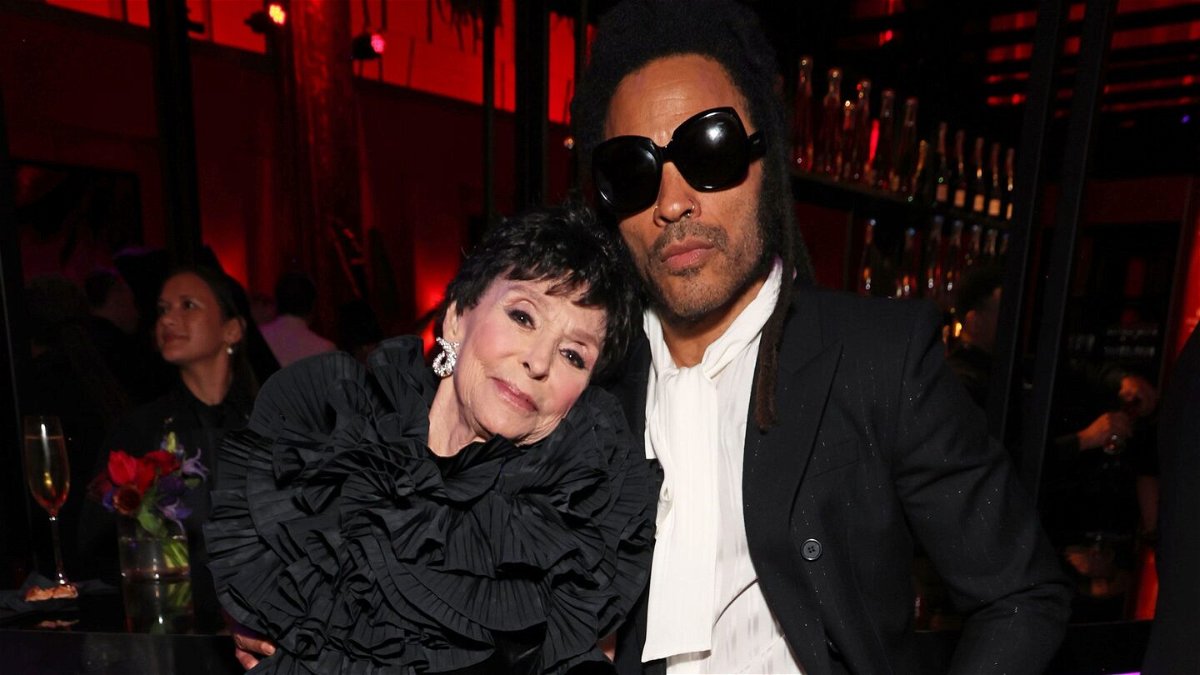 <i>Kevin Mazur/VF24/WireImage/Getty Images via CNN Newsource</i><br/>Rita Moreno and Lenny Kravitz in March.
