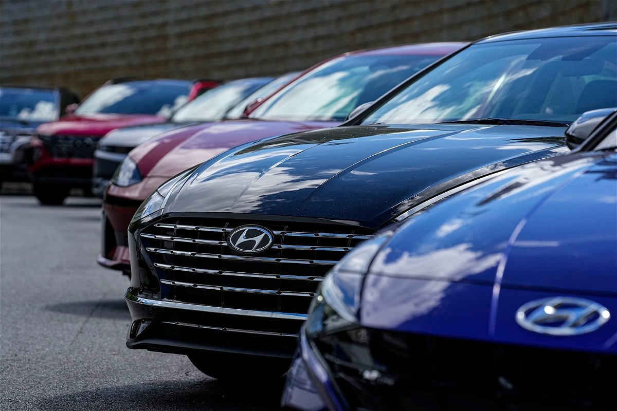<i>Mike Stewart/AP/File via CNN Newsource</i><br/>2024 Hyundai cars sit on a lot