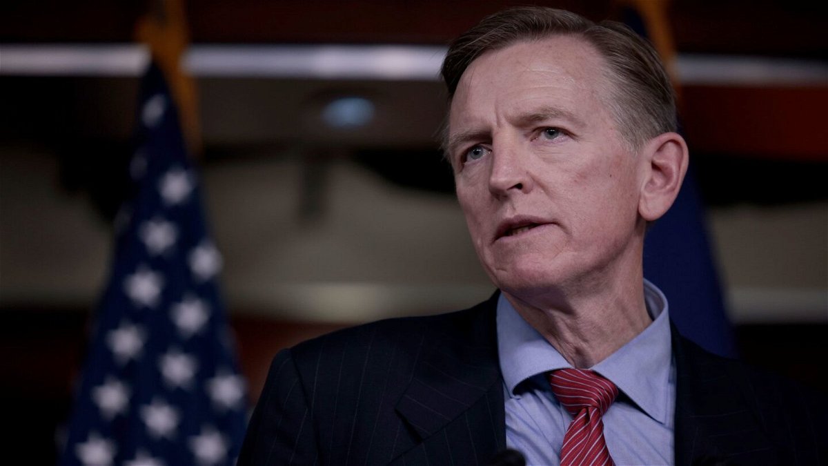 <i>(Anna Moneymaker/Getty Images/File) via CNN Newsource</i><br/>US Rep. Paul Gosar speaks at the US Capitol.