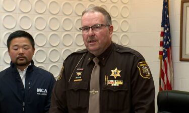 Monroe County Sheriff Troy Goodnough speaks at a press conference on Saturday