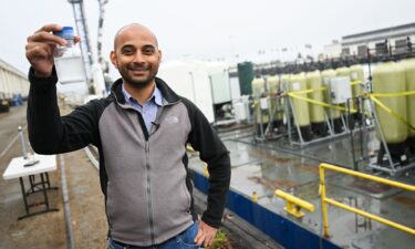 Gaurav Sant at the carbon removal project site at the Port of Los Angeles in 2023.