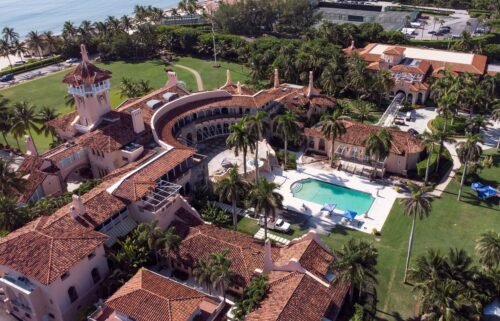 An aerial view of former U.S. President Donald Trump's Mar-a-Lago home after FBI agents raided it