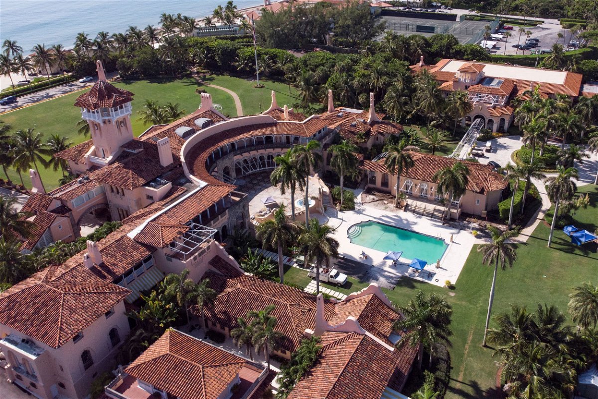 <i>Marco Bello/Reuters via CNN Newsource</i><br/>An aerial view of former U.S. President Donald Trump's Mar-a-Lago home after FBI agents raided it
