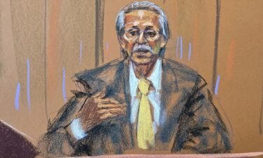 Former National Enquirer publisher David Pecker speaks from the witness stand during former President Donald Trump's criminal trial.