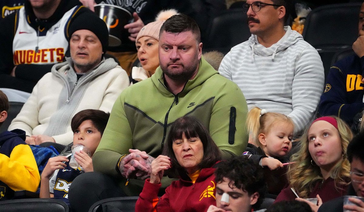 Strahinja Jokić (middle) watches a Denver Nuggets game against the Indiana Pacers on January 14.