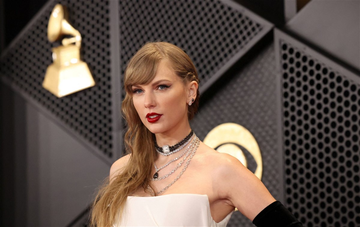 <i>Mario Anzuoni/Reuters via CNN Newsource</i><br/>Taylor Swift at the Grammy Awards on February 4.