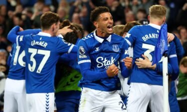 Everton celebrated a first derby victory at Goodison Park in 14 years.