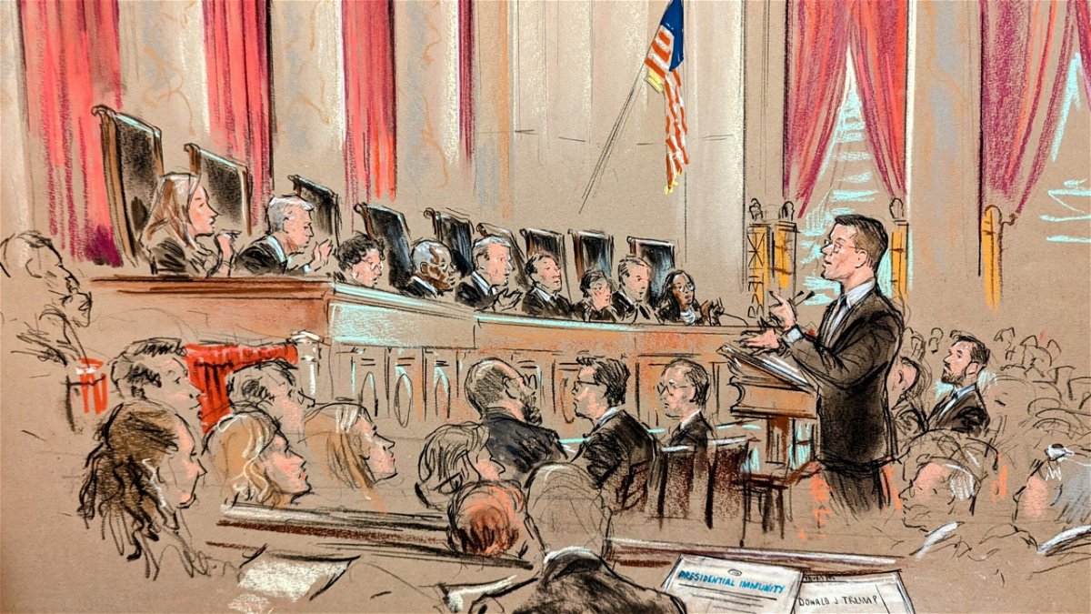 In this sketch from court