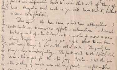 A digitized letter shows part of the final correspondence that Mallory wrote to his wife