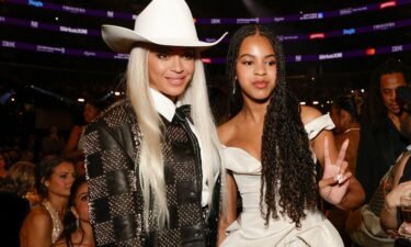 Beyoncé and Blue Ivy Carter are seen here at the Grammys in February. Beyoncé’s 12-year-old daughter voices Kiara