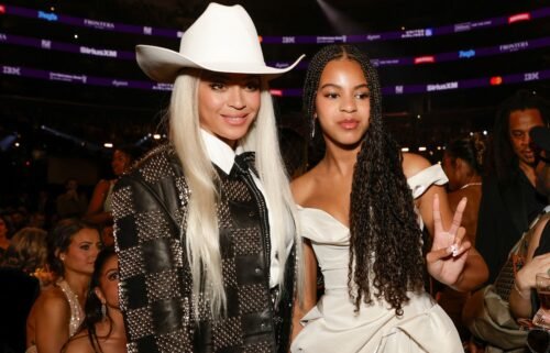 Beyoncé and Blue Ivy Carter are seen here at the Grammys in February. Beyoncé’s 12-year-old daughter voices Kiara