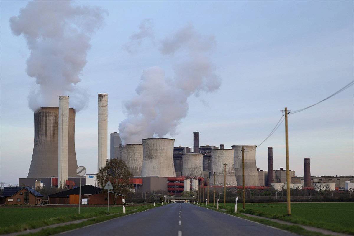 <i>Andreas Rentz/Getty Images via CNN Newsource</i><br/>Water vapor rises from cooling towers of the Niederaussem coal-fired power plant on March 25
