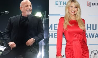 Billy Joel in 2024 and Christie Brinkley in 2023. Brinkley is shown recently on Tik Tok dancing to Joel's 'Uptown Girl'.