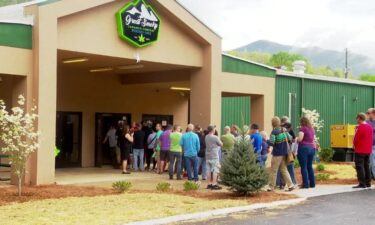 Opening day for the Great Smoky Cannabis Dispensary in Cherokee