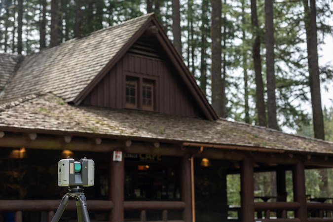 South Falls Lodge, one of the historical structures 3D scanned at Silver Falls State Park. 