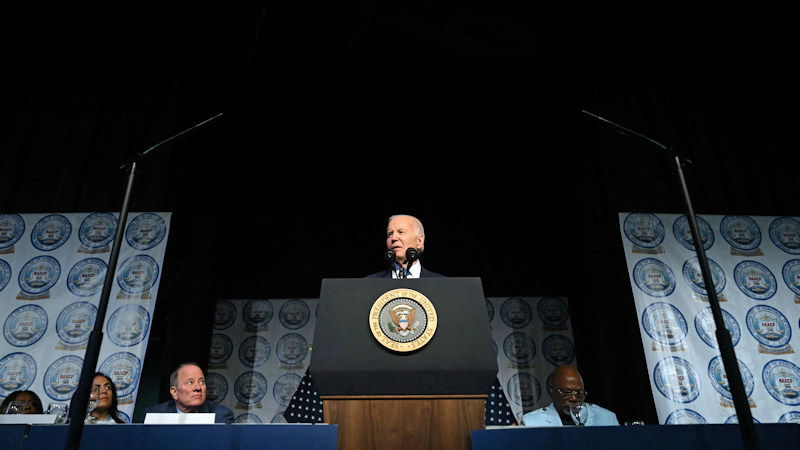 President Joe Biden speaks at the NAACP Detroit Branch annual 