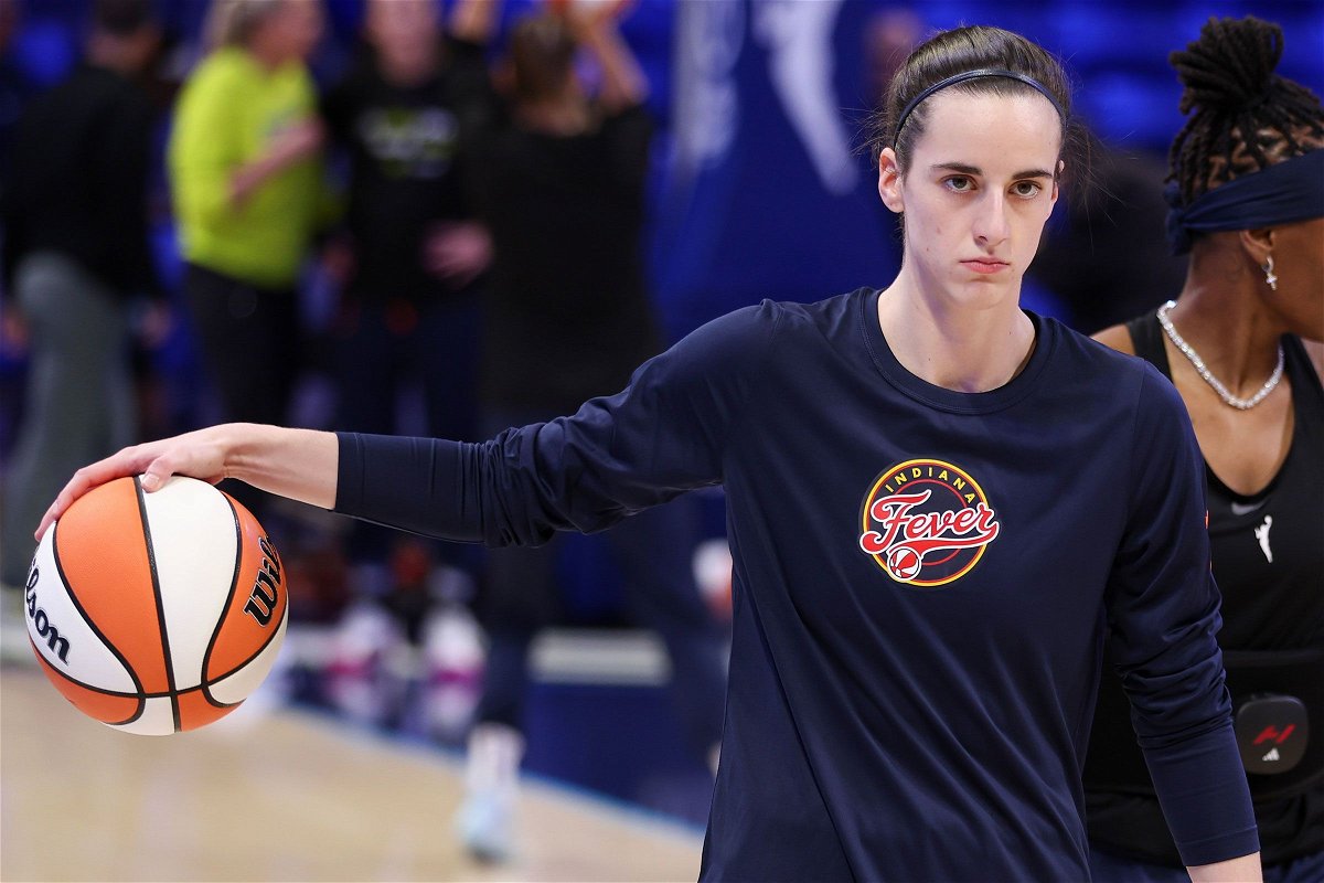 <i>Gregory Shamus/Getty Images via CNN Newsource</i><br/>Caitlin Clark warms up prior to a preseason game between the Indiana Fever and the Dallas Wings at College Park Center in Arlington