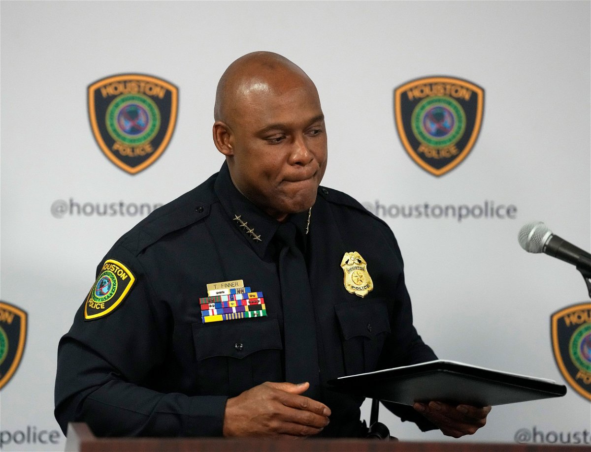 <i>Karen Warren/Houston Chronicle/Getty Images via CNN Newsource</i><br/>Troy Finner served as the chief of the Houston Police Department since 2021