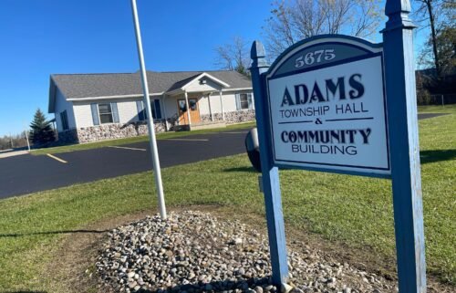 The Adams Township Hall in Adams Township