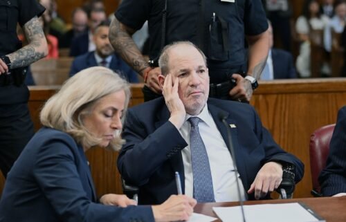 Former film producer Harvey Weinstein appears at a hearing in Manhattan Criminal Court in New York City on May 1.