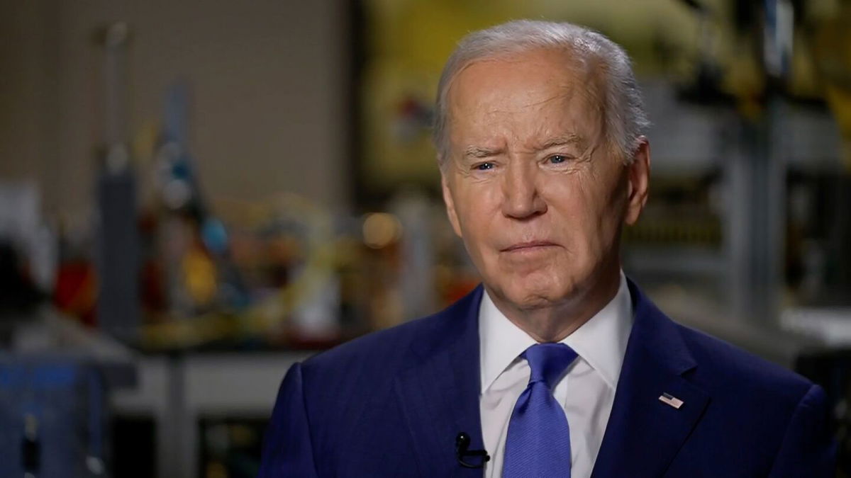 <i>CNN via CNN Newsource</i><br/>President Joe Biden speaks with CNN’s Erin Burnett during an exclusive interview on May 8