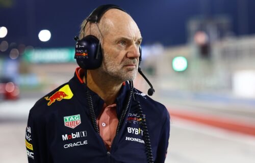 Adrian Newey during day two of Red Bull's preseason testing at Bahrain International Circuit on February 22.
