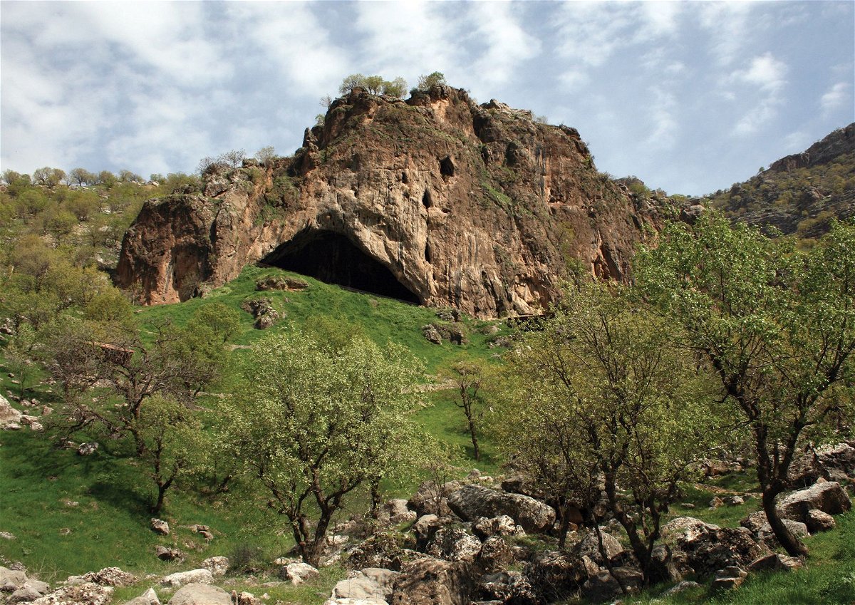 <i>Graeme Barker via CNN Newsource</i><br/>Shanidar cave in Iraqi Kurdistan was first excavated in the 1950s. The remains of more than 10 Neanderthals have been found there.