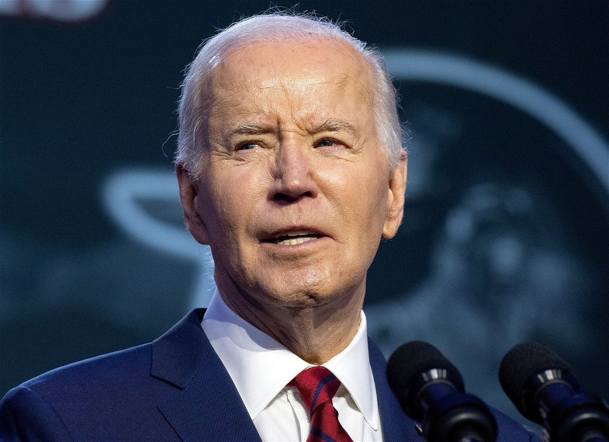 <i>Ron Sachs/CNP/Bloomberg/Getty Images via CNN Newsource</i><br/>US President Joe Biden speaks during the North America's Building Trades Unions 2024 Legislative Conference in Washington