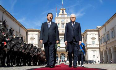 Italian President Sergio Mattarella and Chinese leader Xi Jinping at the Quirinale presidential palace in Rome