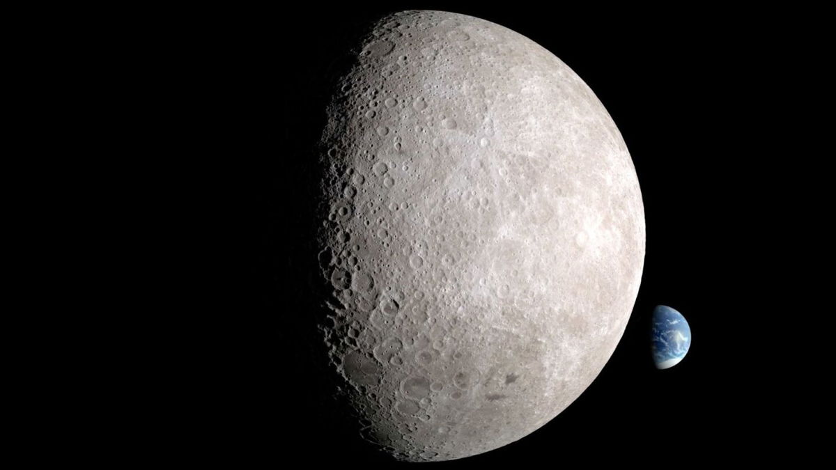 <i>NASA via CNN Newsource</i><br/>An illustration shows the illuminated far side of the moon