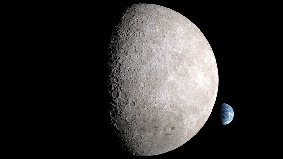 <i>NASA via CNN Newsource</i><br/>An illustration shows the illuminated far side of the moon