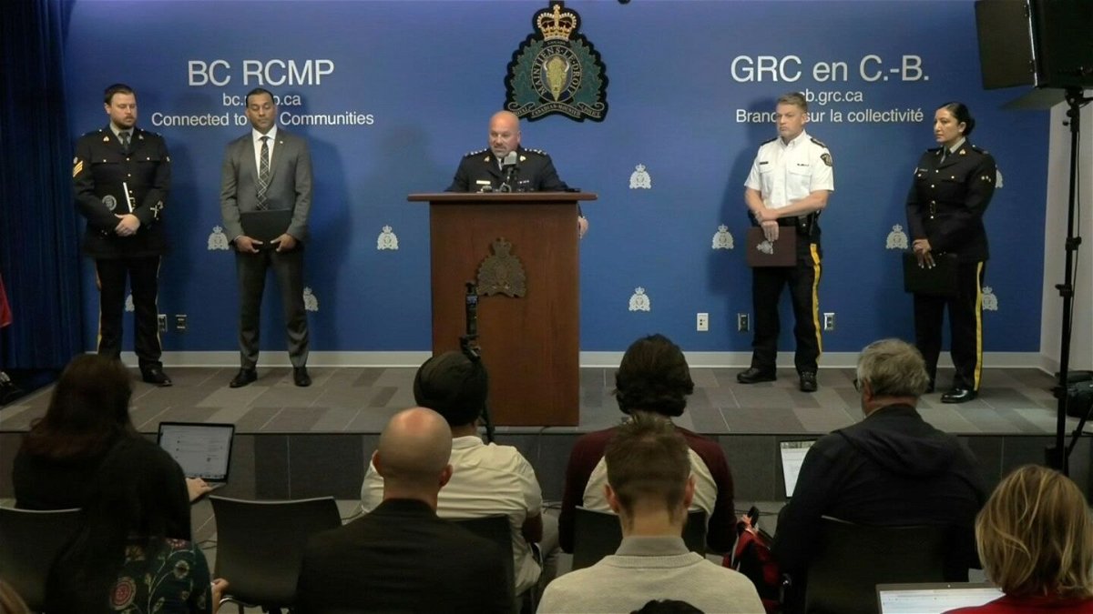 <i>Integrated Homicide Investigation Team via CNN Newsource</i><br/>Three men have been arrested and charged in Canada for the alleged murder of a prominent Sikh separatist. Officials speak at a press briefing on May 3