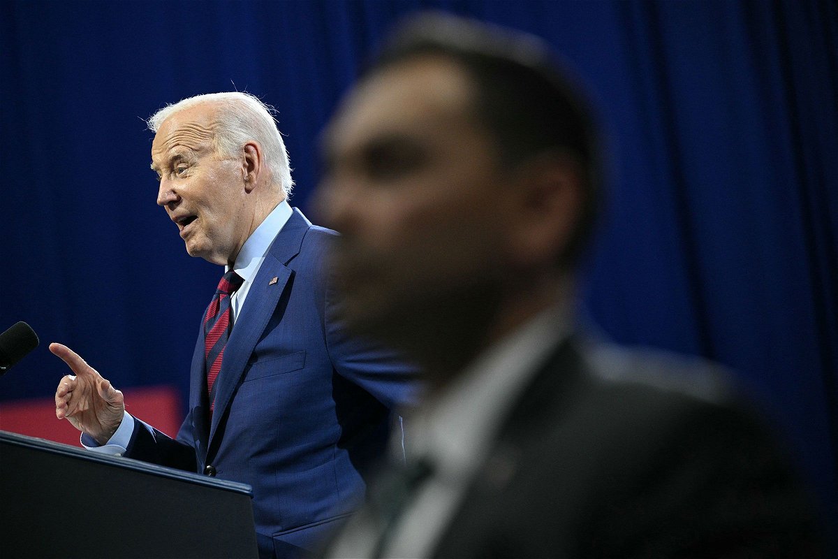 <i>Mandel Ngan/AFP/Getty Images via CNN Newsource</i><br/>President Joe Biden speaks about his Investing in America agenda at the Wilmington Convention Center in Wilmington
