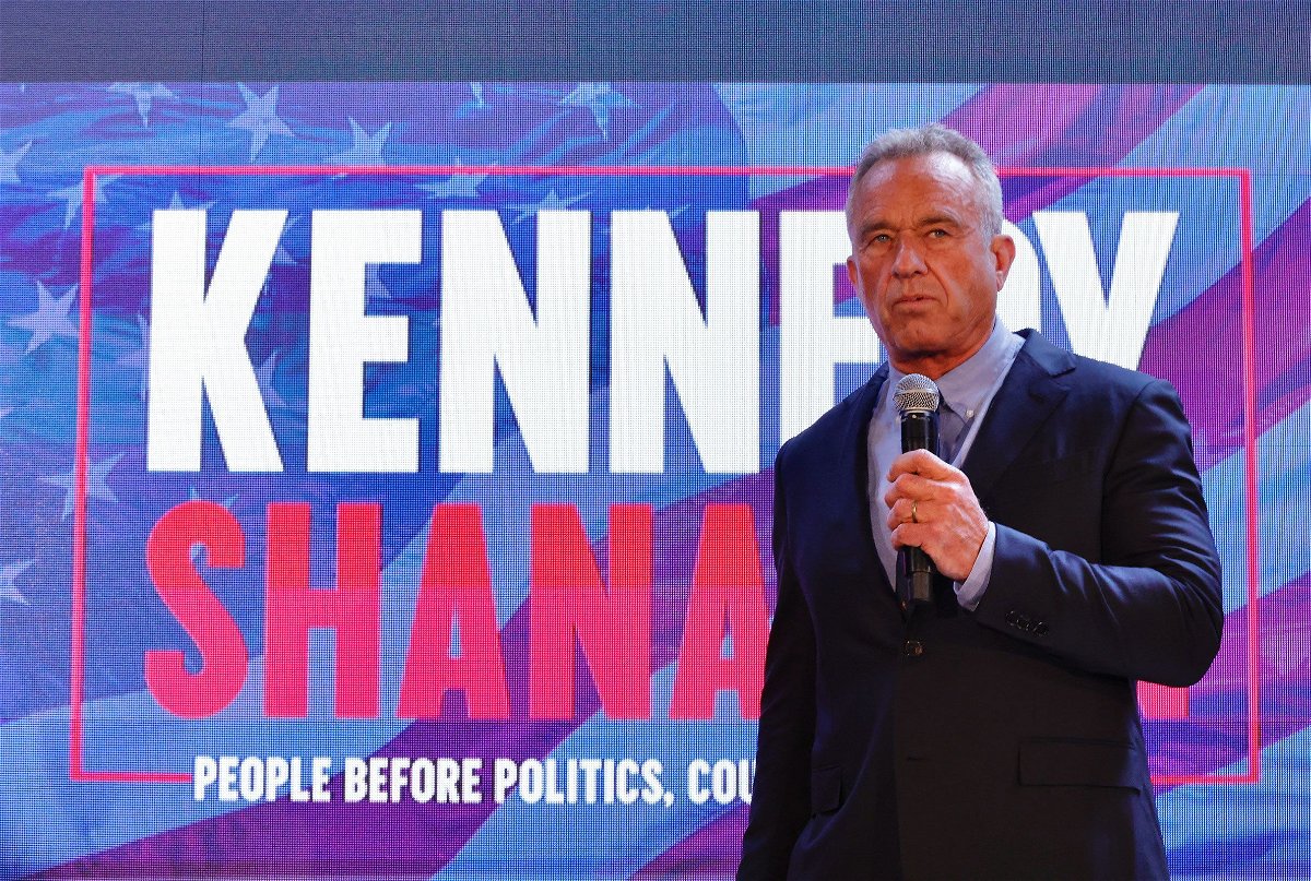 <i>Kena Betancur/AFP/Getty Images via CNN Newsource</i><br/>Independent presidential candidate Robert F. Kennedy Jr. attends a press conference in the Brooklyn borough of New York
