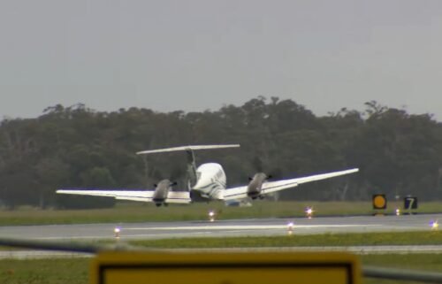 A plane makes successful wheels-up emergency landing in Newcastle
