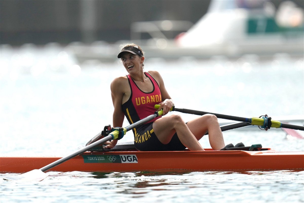 <i>Lee Jin-man/AP via CNN Newsource</i><br/>Kathleen Noble competes in the single sculls final at the Tokyo Olympics.